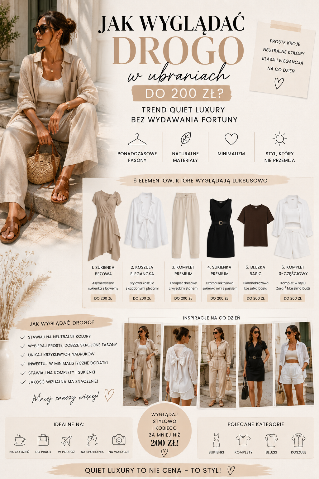 Cum să arăți elegant cu haine de până la 200 de zloty? Tendința „quiet luxury” fără a cheltui o avere