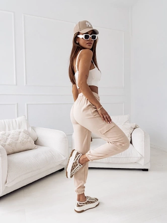 Pantaloni casual bej pentru femei