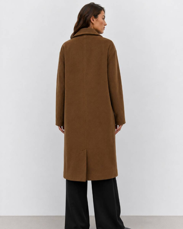 Palton oversize pentru femei, până la genunchi, de culoare camel