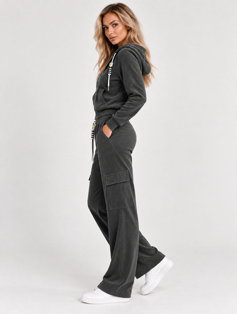 Trening cu pantaloni de tip cargo, de culoare grafit