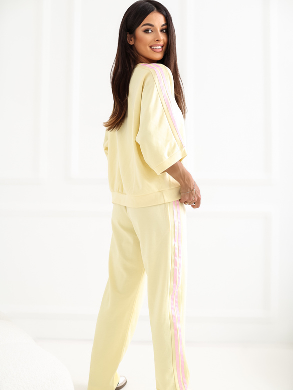 Set sportiv galben cu hanorac oversize