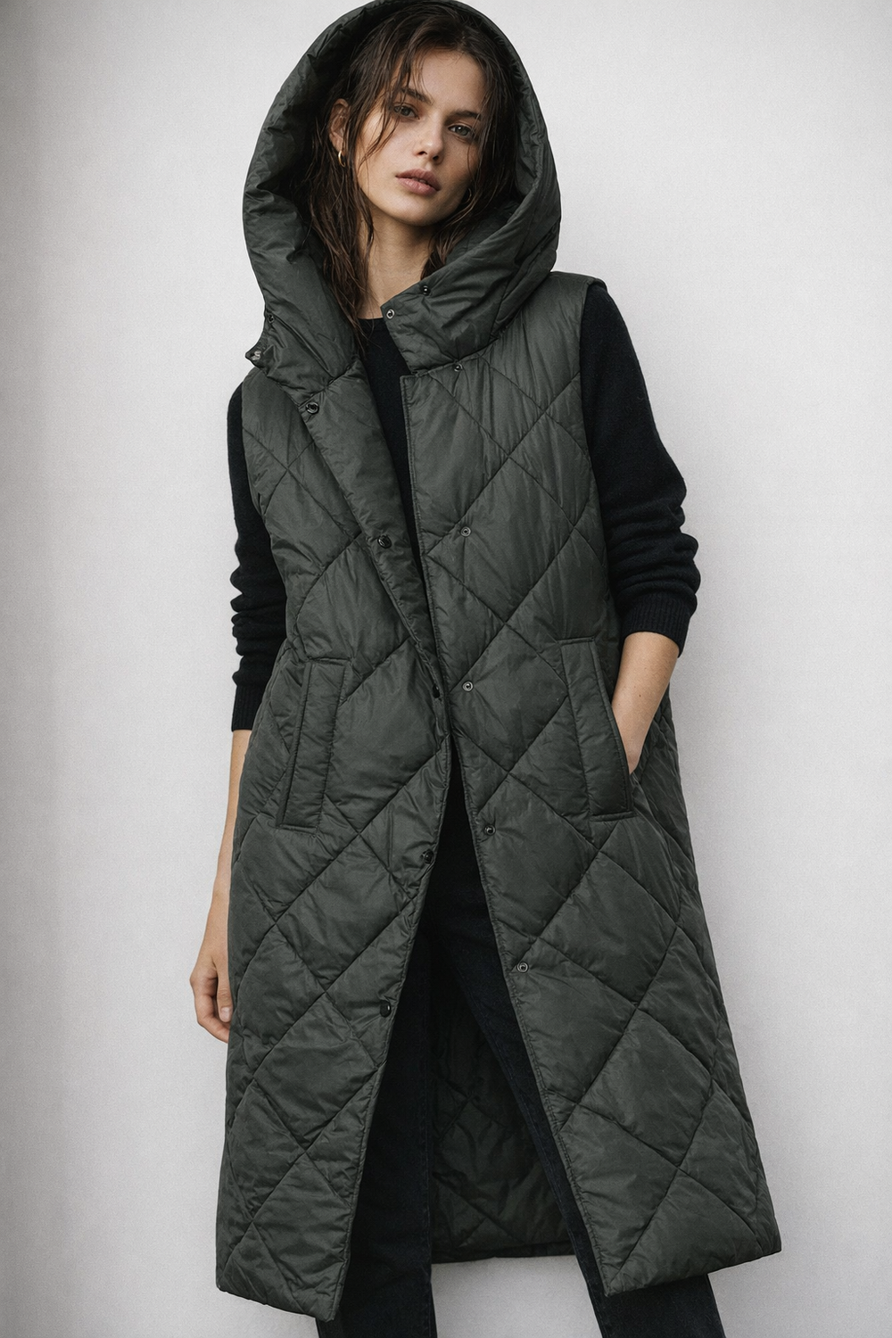 Vestă lungă oversize Army