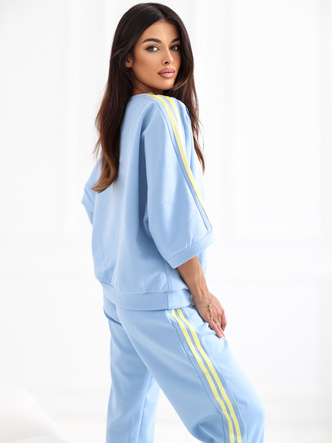 Set sportiv albastru cu hanorac oversize