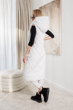 Vestă lungă albă, oversize