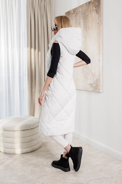 Vestă lungă albă, oversize