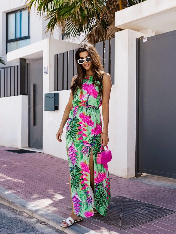 Rochie maxi de vară verde