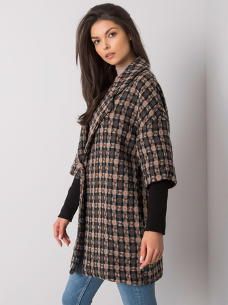 Palton din tricot, de culoare gri-portocaliu