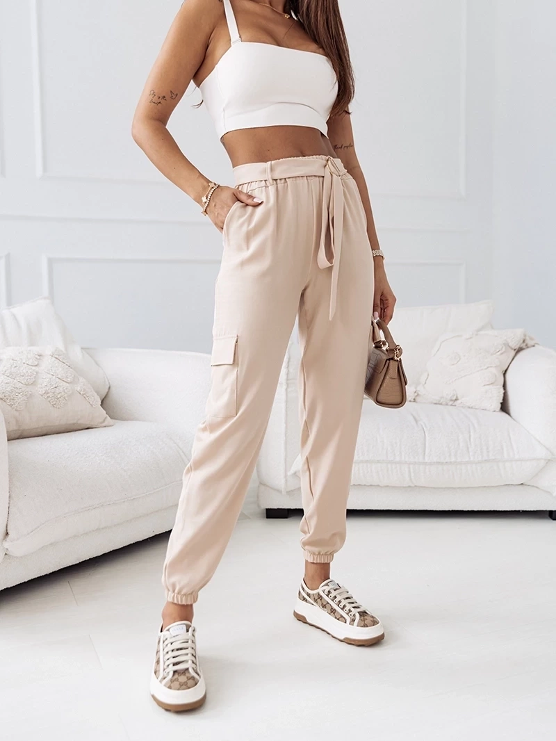 Pantaloni casual bej pentru femei