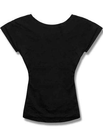 Czarny gładki t-shirt z krótkim rękawem