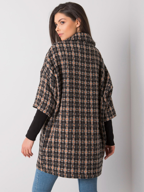 Palton din tricot, de culoare gri-portocaliu