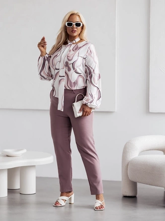 Pantaloni din țesătură pentru femei, model Cappuccino