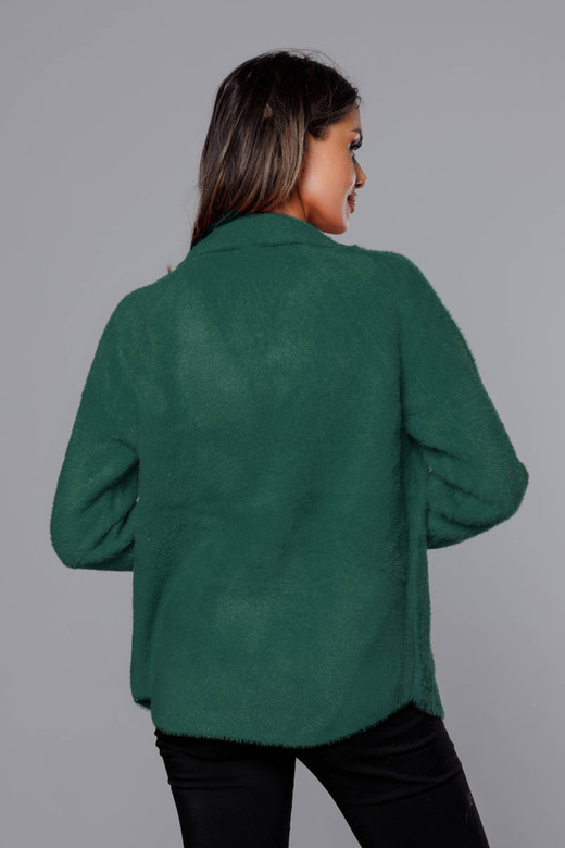 Jachetă din alpaca cu nasturi, de culoare verde închis