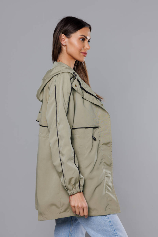 Parka subțire de culoare măslinie