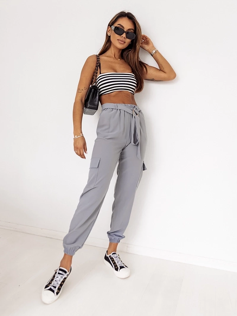 Pantaloni casual gri pentru femei