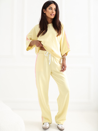 Set sportiv galben cu hanorac oversize