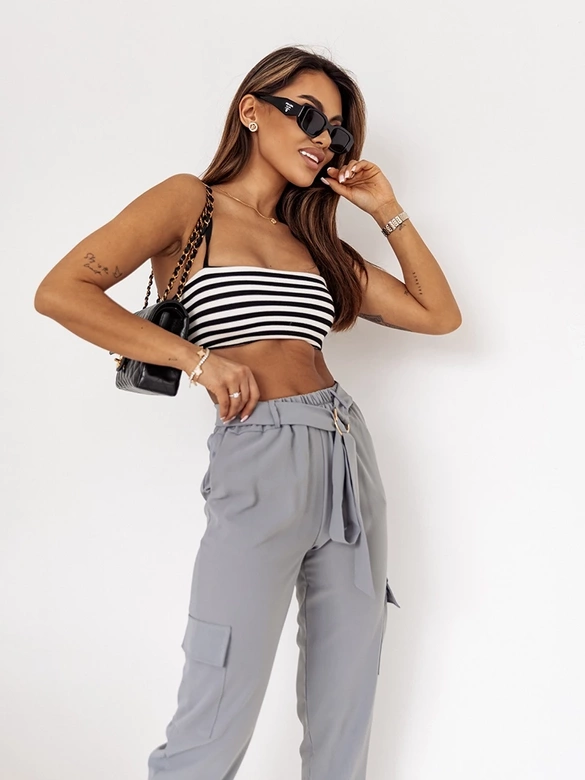 Pantaloni casual gri pentru femei