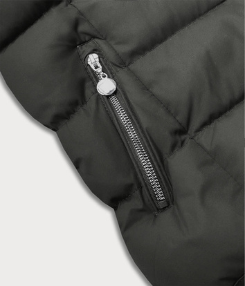 Vestă călduroasă de damă cambrată, kaki