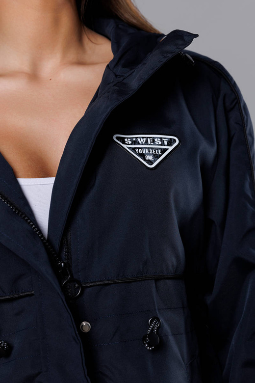 Parka subțire de culoare bleumarin