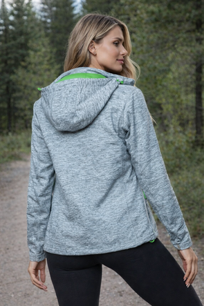 Jachetă sportivă de tip softshell, de culoare gri-lămâie