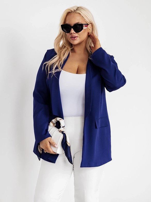 Sacou casual de culoare bleumarin, fără închidere