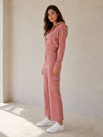 Trening cu pantaloni de tip cargo, roz