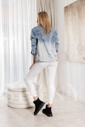 Jachetă din denim cu efect ombre