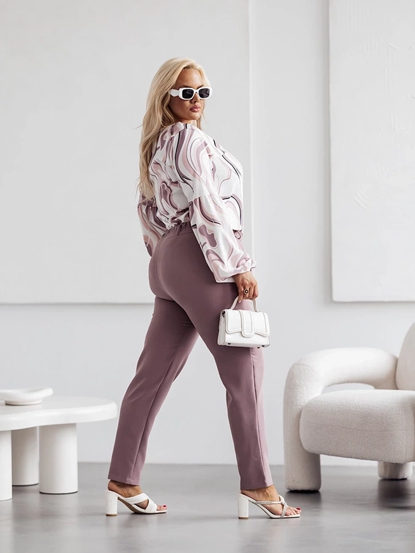 Pantaloni din țesătură pentru femei, model Cappuccino