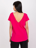 Tricou neted cu mâneci scurte, de culoare fucsia