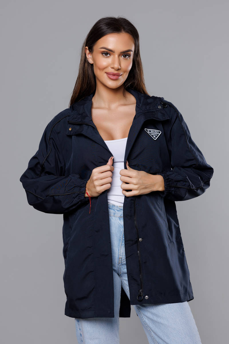 Parka subțire de culoare bleumarin