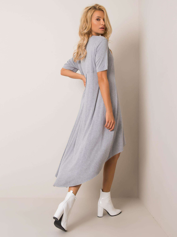 Rochie asimetrică din bumbac, de culoare gri