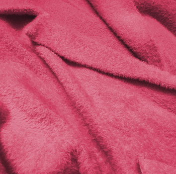 Palton din lână de tip alpaca, de culoare fucsia, cu manșete elasticizate