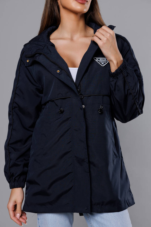 Parka subțire de culoare bleumarin