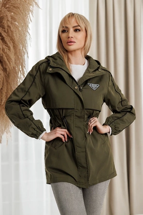 Parka subțire de culoare kaki