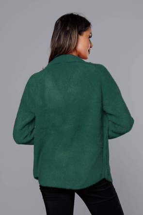 Jachetă din alpaca cu nasturi, de culoare verde închis