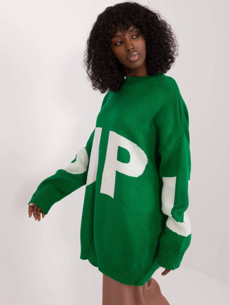 Pulover verde lejer, cu borduri