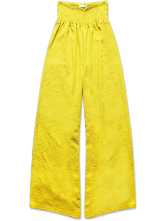 Pantaloni vaporoși galbeni pentru femei