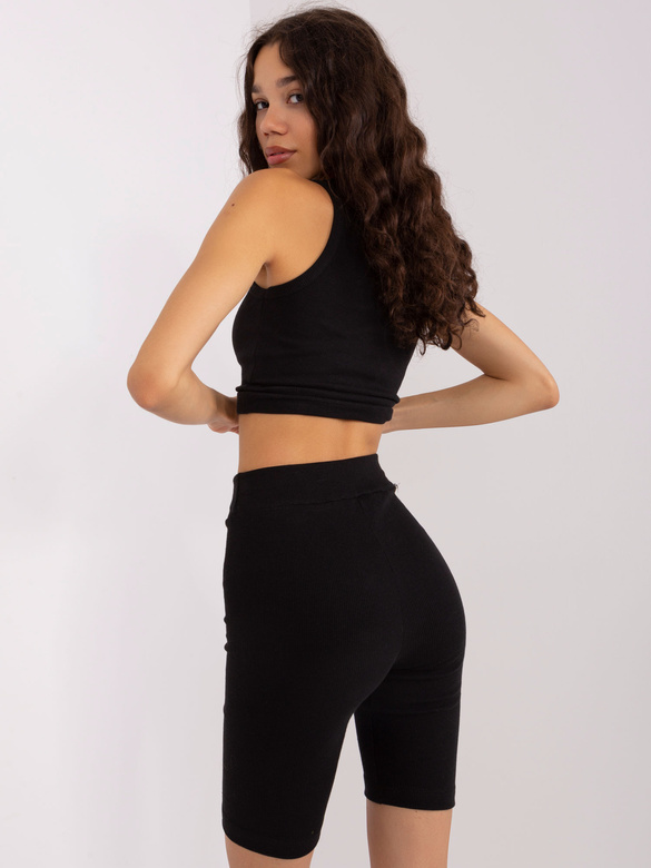 Set sportiv pentru femei, în trei piese, alb-negru – hanorac oversize, top și colanți cu dungi