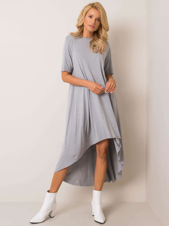 Rochie asimetrică din bumbac, de culoare gri