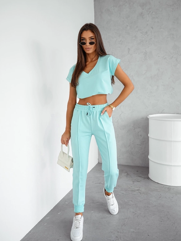Set sportiv de trening turcoaz