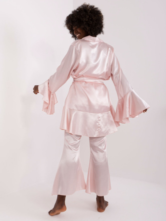 Set de noapte din satin, roz deschis