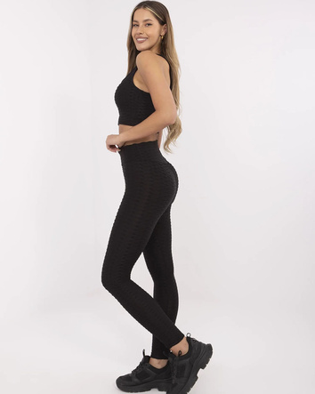 Set negru de fitness compus din top și colanți