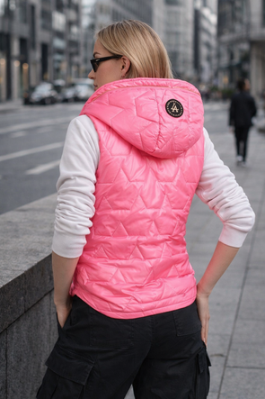 Vestă subțire fără mâneci, roz neon