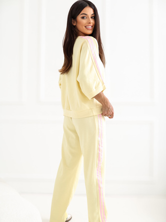 Set sportiv galben cu hanorac oversize