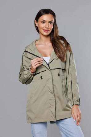 Parka subțire de culoare măslinie