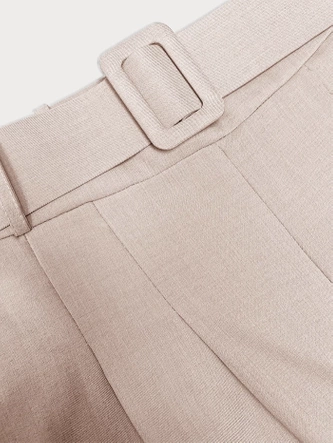 Pantaloni pentru femei de culoare bej deschis, cu croi larg
