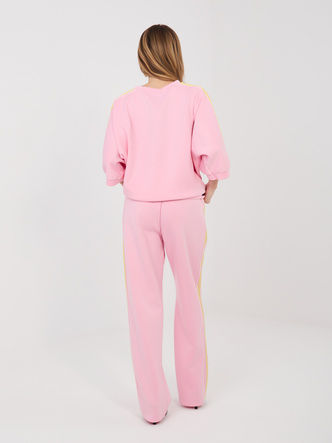 Set sportiv roz cu hanorac oversize
