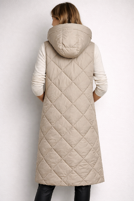 Vestă lungă, oversize, de culoare bej deschis