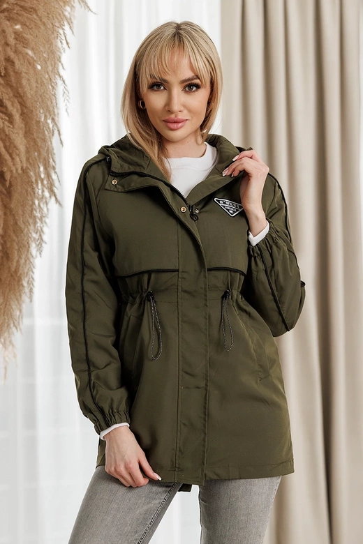 Parka subțire de culoare kaki