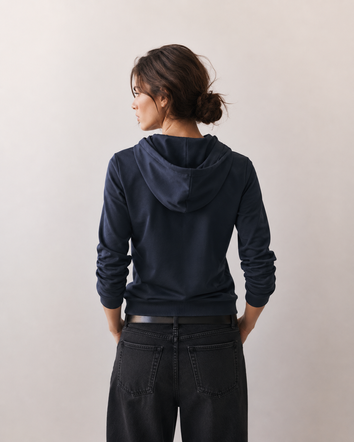 Hanorac casual pentru femei, de culoare bleumarin închis, cu croială lejeră
