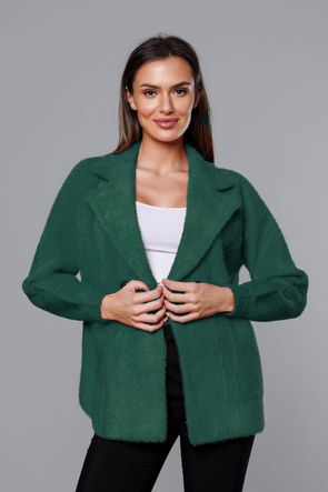Jachetă din alpaca cu nasturi, de culoare verde închis